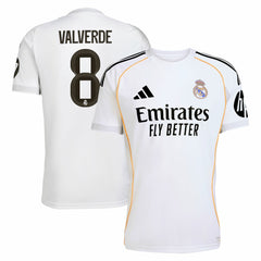 Adidas - Federico Valverde Real Madrid 2025/26 Home Replica Jersey - White