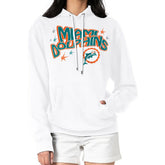 Miami Dolphins Starter Women's Fireworks Fleece Pullover Hoodie - White - NFL