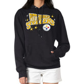 Pittsburgh Steelers Starter Women's Fireworks Fleece Pullover Hoodie - Black - NFL
