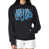 Detroit Lions Starter Women's Fireworks Fleece Pullover Hoodie - Black - NFL
