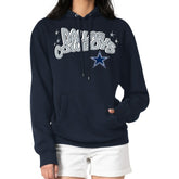 Dallas Cowboys Starter Women's Fireworks Fleece Pullover Hoodie - Navy - NFL