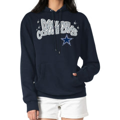 Dallas Cowboys Starter Women's Fireworks Fleece Pullover Hoodie - Navy - NFL