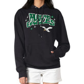Philadelphia Eagles Starter Women's Fireworks Fleece Pullover Hoodie - Black - NFL