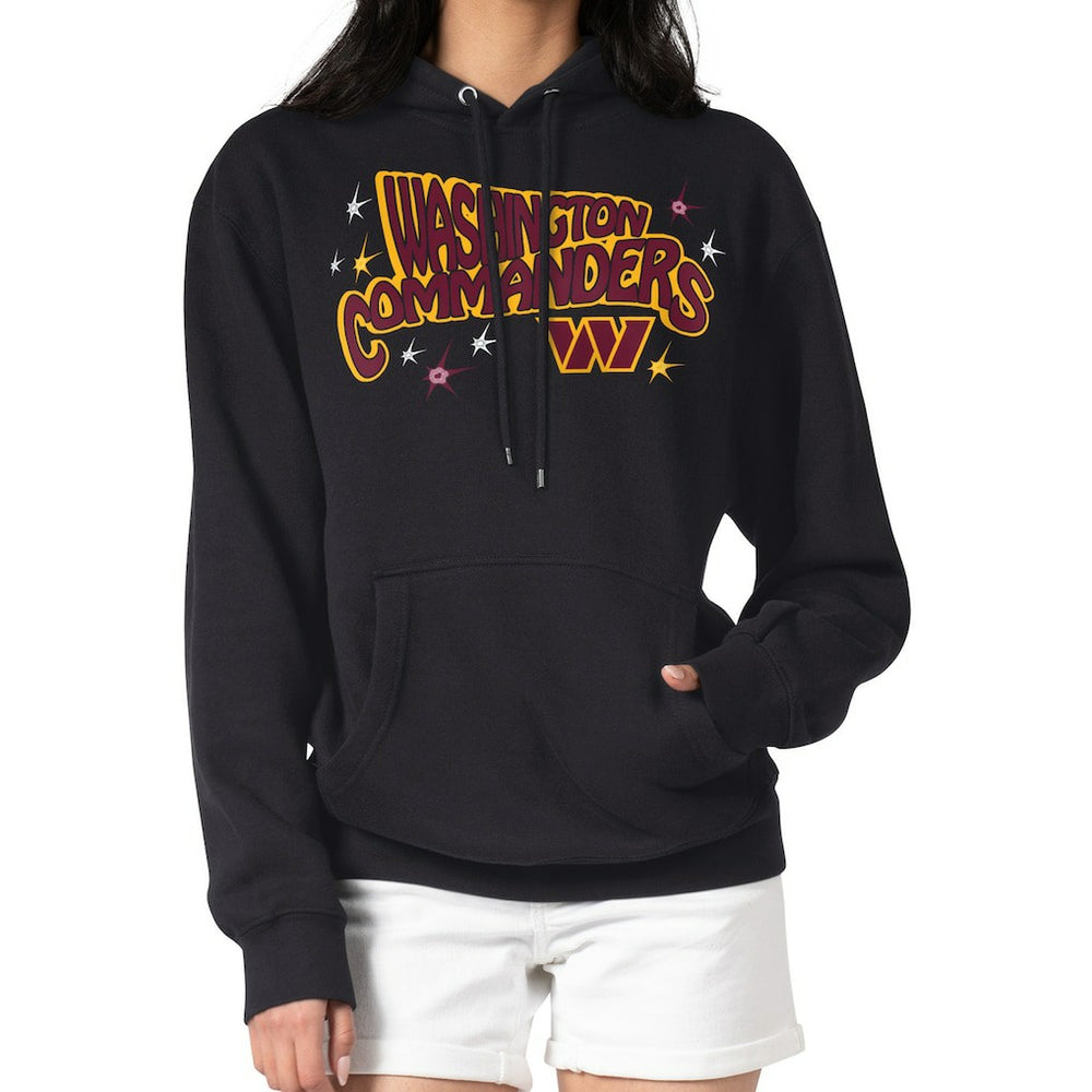 Washington Commanders Starter Women's Fireworks Fleece Pullover Hoodie - Black - NFL
