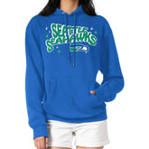 Seattle Seahawks Starter Women's Fireworks Fleece Pullover Hoodie - Royal - NFL