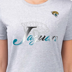 Jacksonville Jaguars G-III 4Her by Carl Banks Women's Super-Slim Fit Lightweight Shadow Logo T-Shirt - Gray - NFL