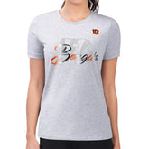 Cincinnati Bengals G-III 4Her by Carl Banks Women's Super-Slim Fit Lightweight Shadow Logo T-Shirt - Gray - NFL