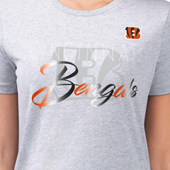Cincinnati Bengals G-III 4Her by Carl Banks Women's Super-Slim Fit Lightweight Shadow Logo T-Shirt - Gray - NFL