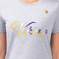 Minnesota Vikings G-III 4Her by Carl Banks Women's Super-Slim Fit Lightweight Shadow Logo T-Shirt - Gray - NFL