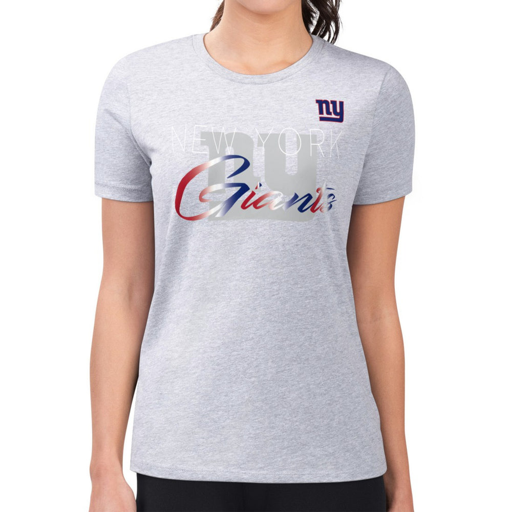 New York Giants G-III 4Her by Carl Banks Women's Super-Slim Fit Lightweight Shadow Logo T-Shirt - Gray - NFL
