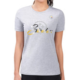 Pittsburgh Steelers G-III 4Her by Carl Banks Women's Super-Slim Fit Lightweight Shadow Logo T-Shirt - Gray - NFL