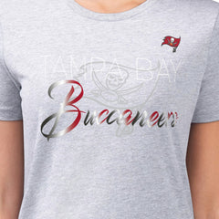 Tampa Bay Buccaneers G-III 4Her by Carl Banks Women's Super-Slim Fit Lightweight Shadow Logo T-Shirt - Gray - NFL