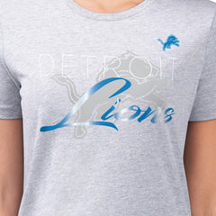Detroit Lions G-III 4Her by Carl Banks Women's Super-Slim Fit Lightweight Shadow Logo T-Shirt - Gray - NFL