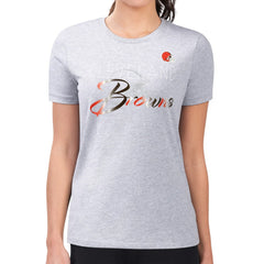 Cleveland Browns G-III 4Her by Carl Banks Women's Super-Slim Fit Lightweight Shadow Logo T-Shirt - Gray - NFL