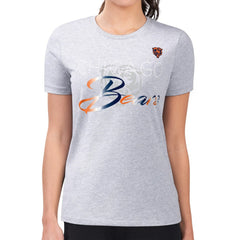 Chicago Bears G-III 4Her by Carl Banks Women's Super-Slim Fit Lightweight Shadow Logo T-Shirt - Gray - NFL