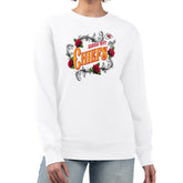 Kansas City Chiefs G-III 4Her by Carl Banks Women's Roses Fleece Tri-Blend Pullover Sweatshirt - White - NFL