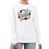 Los Angeles Chargers G-III 4Her by Carl Banks Women's Roses Fleece Tri-Blend Pullover Sweatshirt - White - NFL