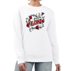 Atlanta Falcons G-III 4Her by Carl Banks Women's Roses Fleece Tri-Blend Pullover Sweatshirt - White - NFL