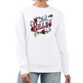 Buffalo Bills G-III 4Her by Carl Banks Women's Roses Fleece Tri-Blend Pullover Sweatshirt - White - NFL