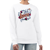 Denver Broncos G-III 4Her by Carl Banks Women's Roses Fleece Tri-Blend Pullover Sweatshirt - White - NFL