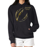 Washington Commanders G-III 4Her by Carl Banks Women's Metallic Print Football Sketch Fleece Pullover Hoodie - Black - NFL