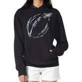 Philadelphia Eagles G-III 4Her by Carl Banks Women's Metallic Print Football Sketch Fleece Pullover Hoodie - Black - NFL