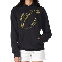 Minnesota Vikings G-III 4Her by Carl Banks Women's Metallic Print Football Sketch Fleece Pullover Hoodie - Black - NFL
