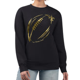 New Orleans Saints G-III 4Her by Carl Banks Women's Metallic Print Football Sketch Fleece Crewneck Sweatshirt - Black - NFL