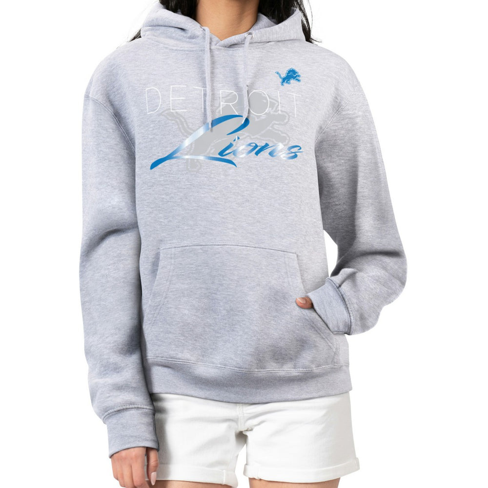 Detroit Lions G-III 4Her by Carl Banks Women's Shadow Logo Fleece Pullover Hoodie - Gray - NFL