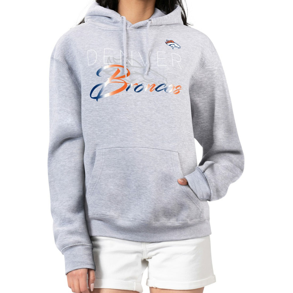 Denver Broncos G-III 4Her by Carl Banks Women's Shadow Logo Fleece Pullover Hoodie - Gray - NFL