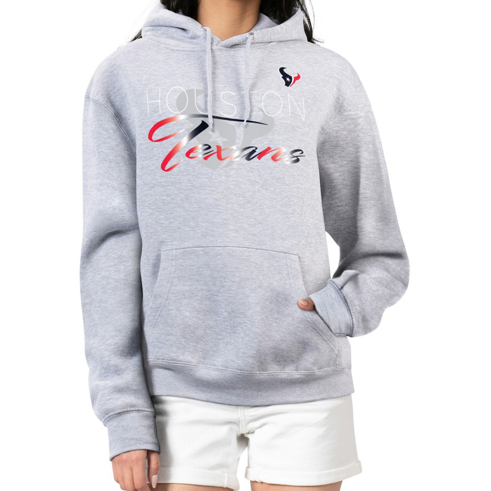Houston Texans G-III 4Her by Carl Banks Women's Shadow Logo Fleece Pullover Hoodie - Gray - NFL