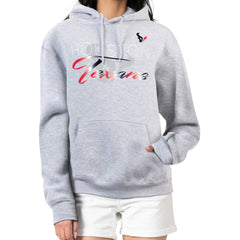 Houston Texans G-III 4Her by Carl Banks Women's Shadow Logo Fleece Pullover Hoodie - Gray - NFL