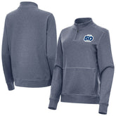 Seattle Seahawks Antigua Women's 50th Season Crush Quarter-Zip Pullover - Heather Navy - NFL