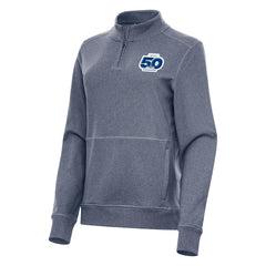Seattle Seahawks Antigua Women's 50th Season Crush Quarter-Zip Pullover - Heather Navy - NFL