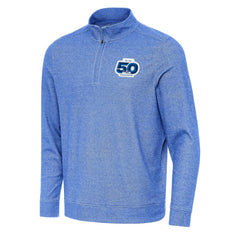 Seattle Seahawks Antigua 50th Season Subtle Quarter-Zip Pullover - Heather Royal - NFL