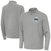 Seattle Seahawks Antigua 50th Season Subtle Quarter-Zip Pullover - Heather Gray - NFL