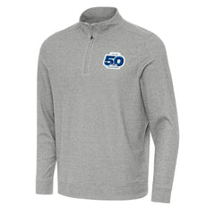Seattle Seahawks Antigua 50th Season Subtle Quarter-Zip Pullover - Heather Gray - NFL
