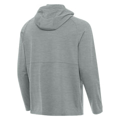 Seattle Seahawks Antigua 50th Season Spikes Raglan Quarter-Zip Hoodie - Heather Gray - NFL