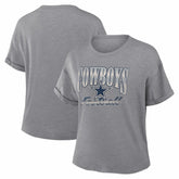 Dallas Cowboys Women's Overplayed Tribute Tri-Blend Boxy T-Shirt - Heather Gray - Fanatics
