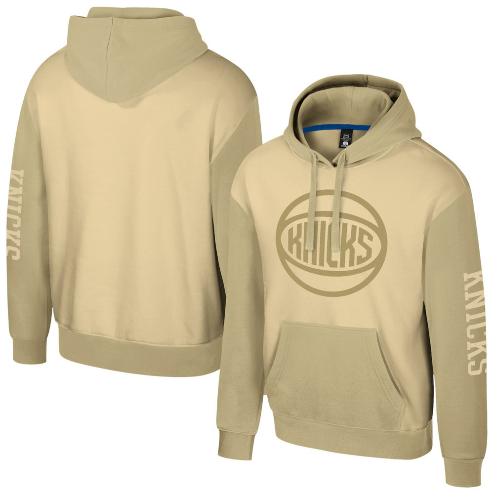 New York Knicks Stadium Essentials Unisex Rafters Burst Hoodie Khaki
