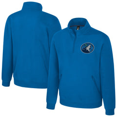 Minnesota Timberwolves Stadium Essentials Unisex Varsity Trainer Quarter-Zip Pullover Blue