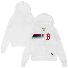 Boston Red Sox Aviator Nation x MLB Unisex Five-Stripe Tri-Blend Full-Zip Hoodie for sale
