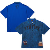 Mitchell & Ness New York Knicks x Purple Brand Button-Up Shooting Shirt Navy
