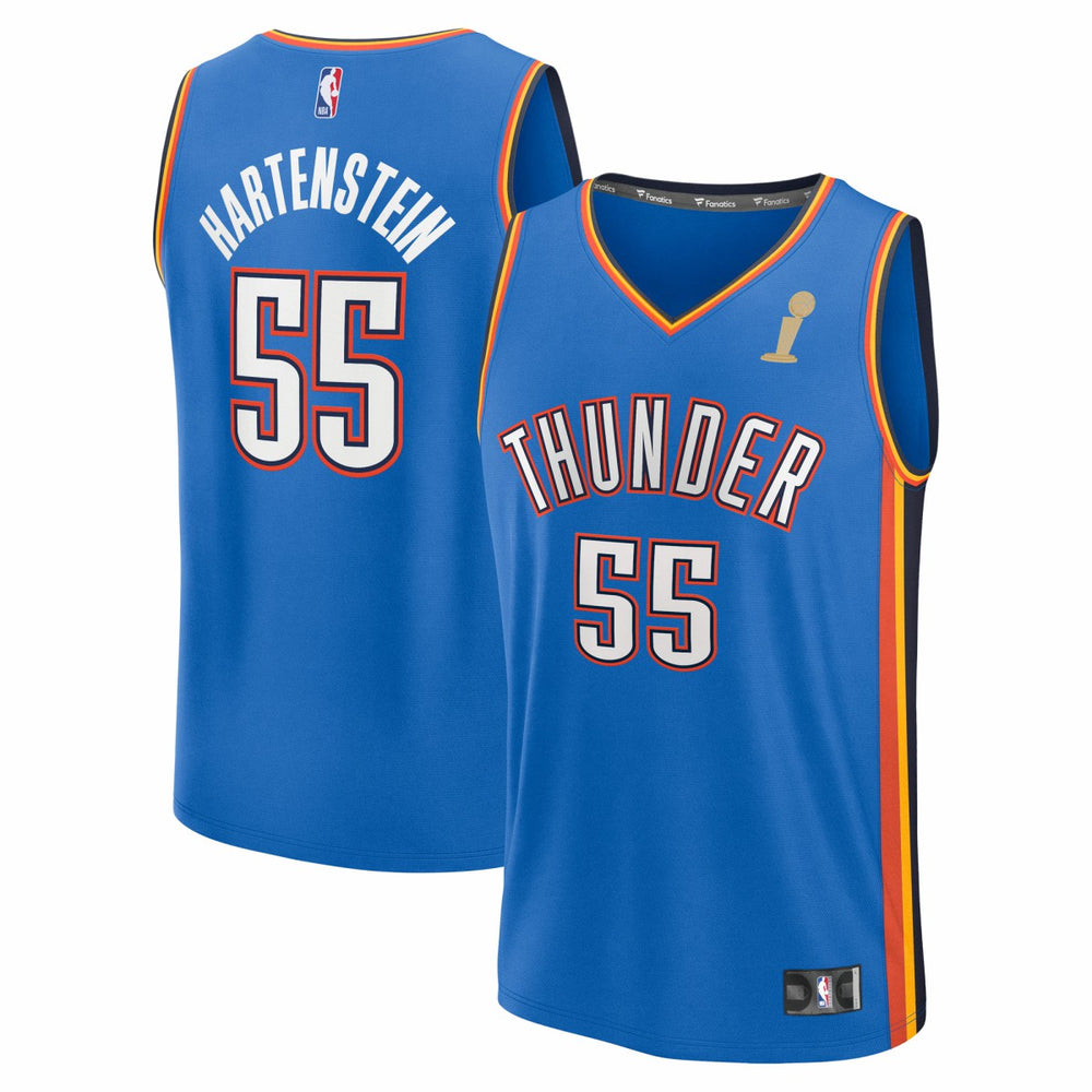 Fanatics Isaiah Hartenstein Oklahoma City Thunder 2025 NBA Finals Champions Fast Break Replica Player Jersey Blue Icon Edition