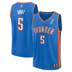 Fanatics Luguentz Dort Oklahoma City Thunder 2025 NBA Finals Champions Fast Break Replica Player Jersey Blue Icon Edition
