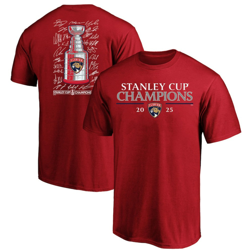 Florida Panthers Fanatics 2025 Stanley Cup Champions Big & Tall Roster T-Shirt - Red | Fanatics online