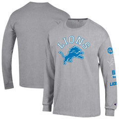 Detroit Lions Champion Seal Long Sleeve T-Shirt - Heather Gray - NFL