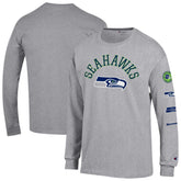 Seattle Seahawks Champion Seal Long Sleeve T-Shirt - Heather Gray - NFL