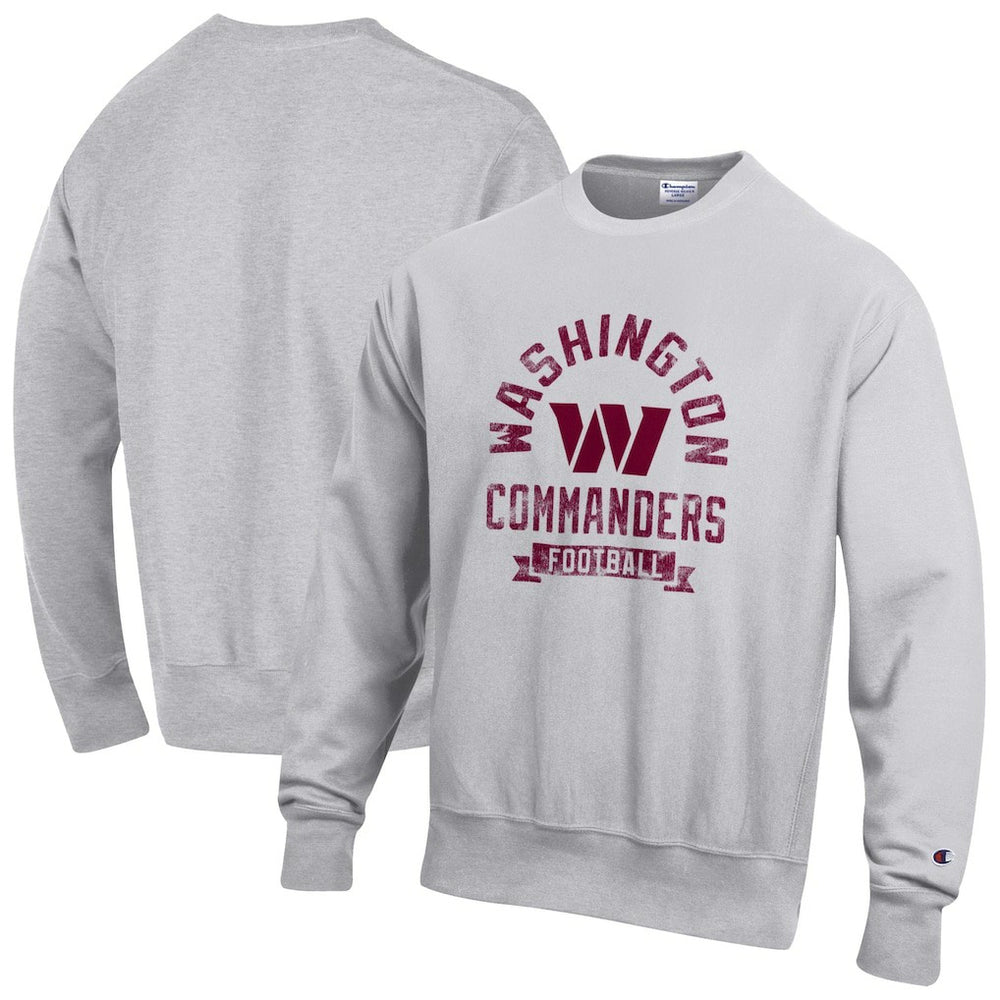 Washington Commanders Champion Reverse Weave Fleece Pullover Sweatshirt - Heather Gray - NFL