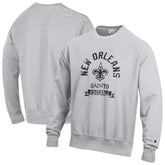 New Orleans Saints Champion Reverse Weave Fleece Pullover Sweatshirt - Heather Gray - NFL